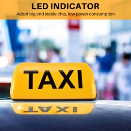 Lobamop 12V Waterproof Top Sign Magnetic Meter Cab Lamp Light LED TAXI Signal Lamp - Yellow