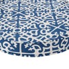 Greendale Home Fashions Outdoor 18-inch Round Reversible Seat Cushion, Azure