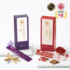 강개상인 참도라지진액 6포 홍삼석류콜라겐 6포(총 12포) 각 10g 먹기 편한 스틱형 Ganggaesangin True Bellflower Extract 6 Packs Red Ginseng Pomegranate Collagen 6 Packs (Total 12 Packs) 10g Each Easy-to-Eat Stick Type