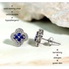 Sterling Silver Created Sapphire & Cubic Zirconia Four Leaf Clover