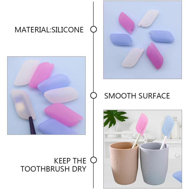 6 Tapas de Silicona para Cepillos de Dientes Ventilación, Funda