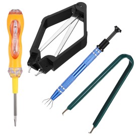 4 Pieces IC Chip Remover Tool IC PLCC Chip Extraction Tool Extractor Puller 4-Claw Prongs Grabber and Keyboard Key Switch Test Pencil for Disassembly of Electronic Component Jewelry