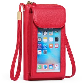 FALAN MULE Small Cell Phone Crossbody Bag Purse for Women, PU Leather Phone Wallet Purse