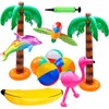 LATERN 11Pcs Inflatable Palm Tree Inflatable Flamingos Parrot Dolphin Banana