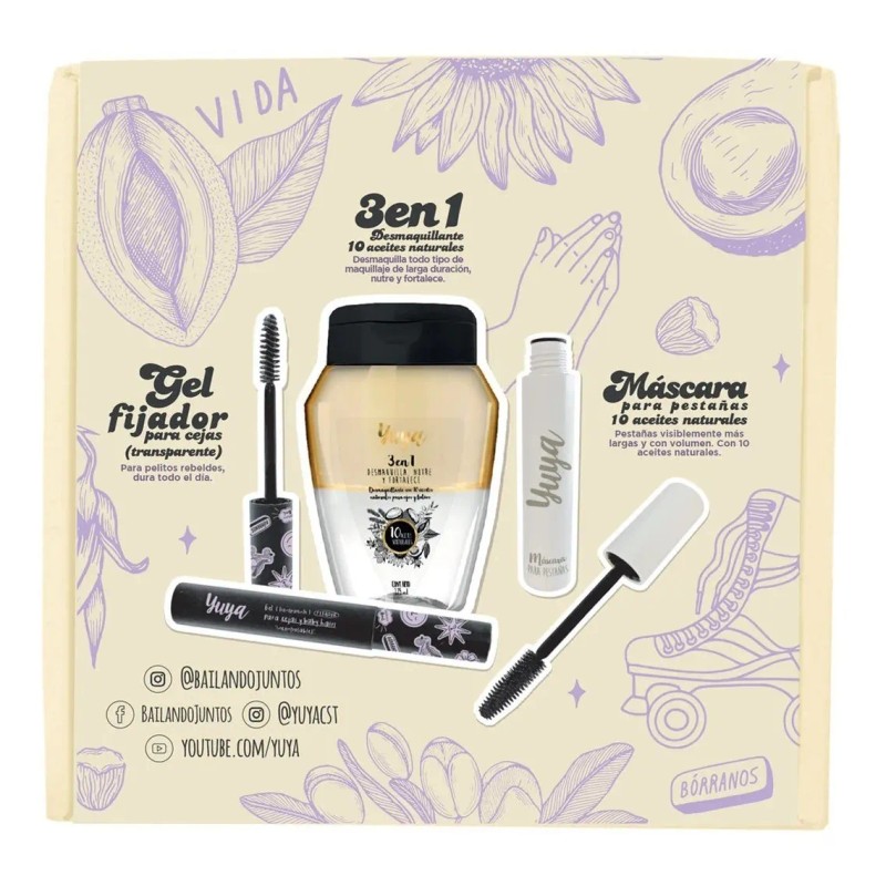 Set Máscara 10 Aceites + Gel De Cejas + Desmaquillante