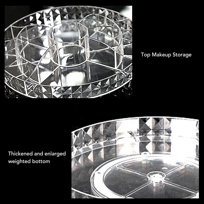360 Degree Rotation Rotating Makeup Organizer Transparent Stable Base Cosmetic