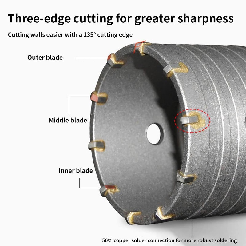 Concrete drill bit 40mm with SDS bit and 110mm adapter,