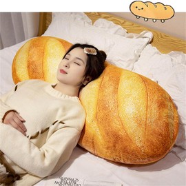 champracer 3D Simulation Bread Cushion, Bread Shape Cushion Backrest Cushion Sofa Butter Bread Cushion Decoration Soft 3D Cream Bread Cushion Butter Bread Cushion Sofa Bedroom Office (20 cm, Bread