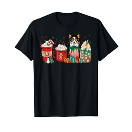 Christmas Papillion Dog Coffee Cups Xmas Winter Pet Dog T-Shirt