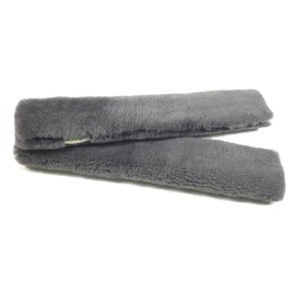 100% Natrual Sheepskin Seat Belt Strap Cover (Shoulder Strap) Gray (1)