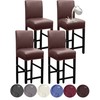 HFCNMY Bar Stool Covers,4 Pack Stretch Waterproof PU Bar Stool