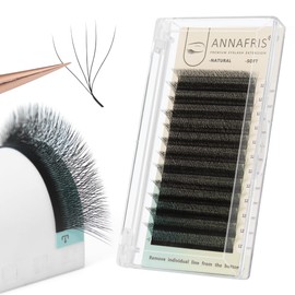 ANNAFRIS 5D W Premade Fan Lash Extension 0.07 LU Curl 8-15mm Pre Made Russian Volume Eyelash Hand Woven Lash Soft Faux Mink False Lashes(5D W 0.07 LU 8-15mm)