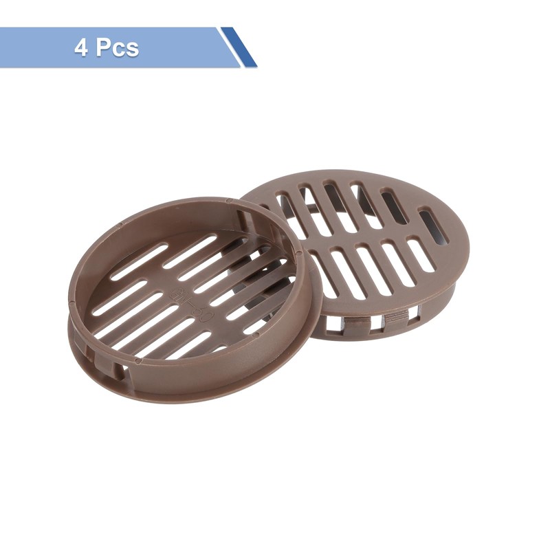 uxcell Round Soffit Vents 2 inch, 4Pcs Brown Plastic 60mm