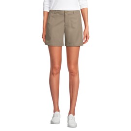 Lands' End School Uniform Women's Active Performance 9" Chino Shorts 8 Khaki