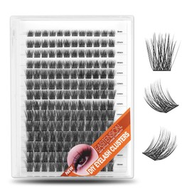 EASITENSION 168 Clusters DIY Eyelash Extension Lash Clusters False Eyelash 3D Effect Individual Natural Lashes Set at Home Eyelash Extension (168 Volume 10mm)