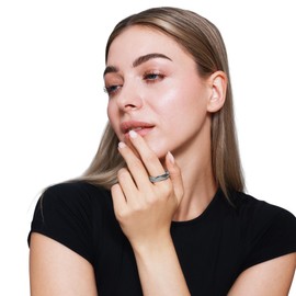 Heideman Women's Trini Ring Made of Stainless Steel Gold Coloured Matt Women's Ring for Women Roll Ring Play Ring Triple Ring Pack of 3, Stainless Steel, Cubic Zirconia