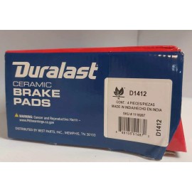 Duralast D1412 Friction Ceramic Semi-metallic Brake Pads - Fits: Volvo XC60 XC90