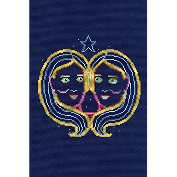 DMC Star Sign Cross Stitch Kit - Gemini, Includes Aida