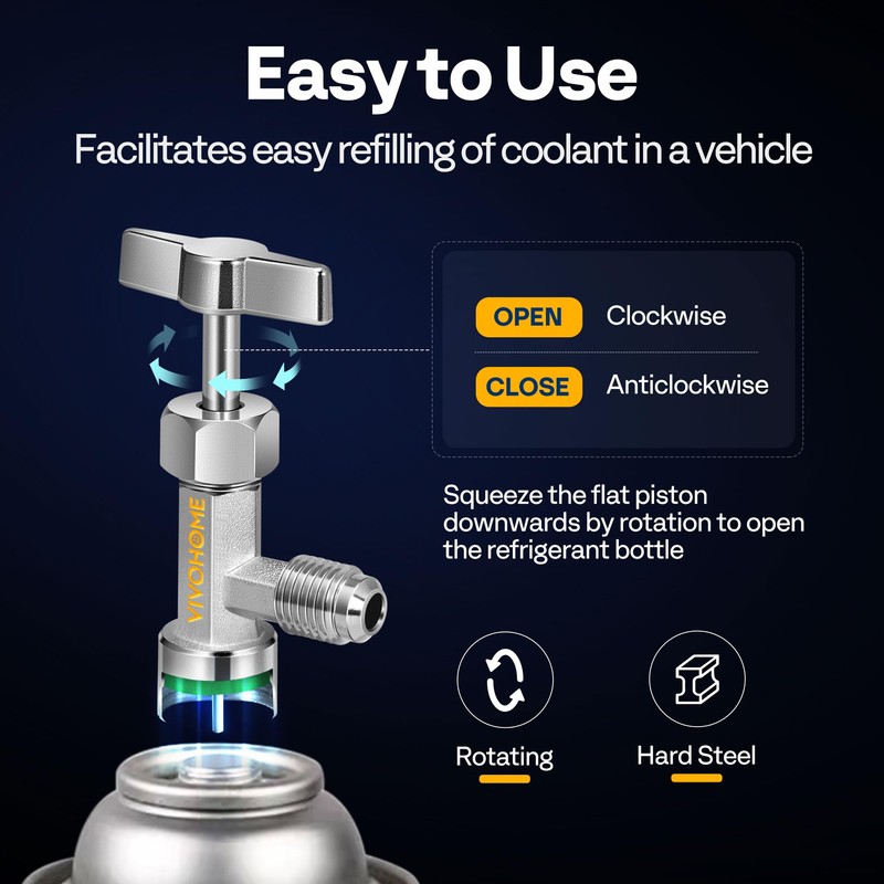 VIVOHOME R134a Self Sealing Can Tap Opener for R134a Refrigerant