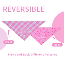 Gofshy Dog Birthday Bandana X-Large Reversible Multi Size Offered for Dog Birthday Girl, Dog Birthday Party Supplies for Small Medium Large Pets Cats