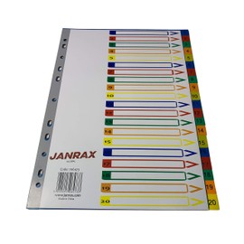 Pack of 10 A4 20 Polypropylene Dividers with Reinforced Index Cover