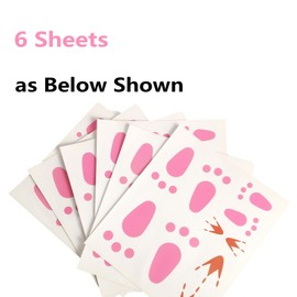 6 Sheet Easter Bunny Footprints for Floor Easter Bunny Footprints Pink Wood Floor Footprints Clings Decals Stickers for Easter Home Party Decorations