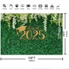 Aperturee Class of 2025 Graduation Photography Backdrop 10x7ft Green Leaves