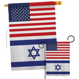 Israeli American Flag Bandera de Israel Wall Banner Set Room Garden Flags Patio Porch Door House Outdoor Indoor Tapestry Yard Signs Poster Grandma Gifts Front Yard Decor Jewish Decorations Made In USA