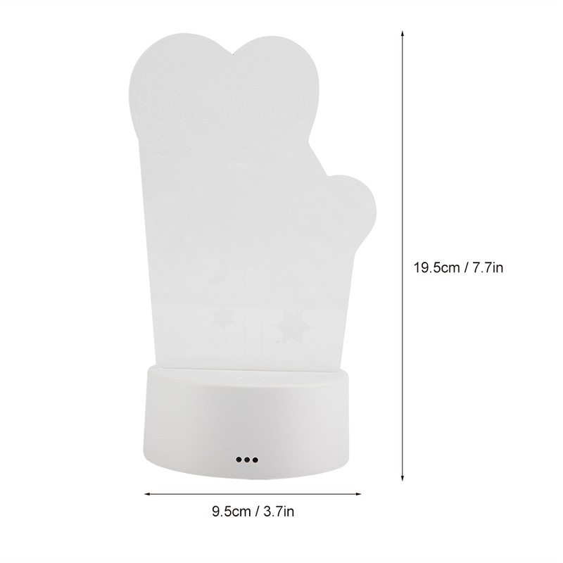 4.5V USB 3D Illusion Visual Romantic Night Lamp 7 Colors