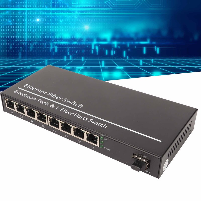 Fiber Ethernet Media Converter 1 Optical Port 8 Electrical Port