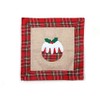 SHATCHI Pillow Case Christmas Pudding Printed Pattern Cushion Covers Burlap