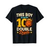 Double Digits Basketball Birthday Boy 10 Year Celebration T-Shirt