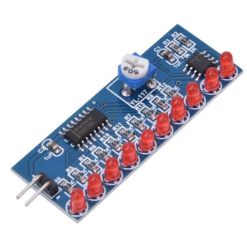 2 pieces NE555 + CD4017 LED Chaser Water Flow Light