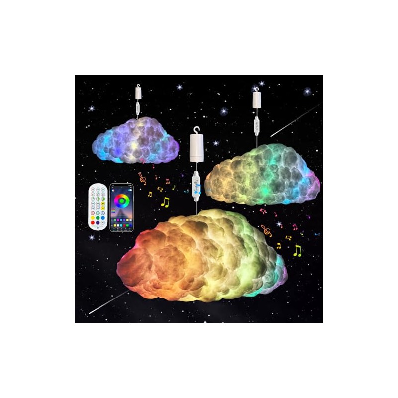 3D Wireless Portable Cloud Lightning Light Kit for Indoor Home