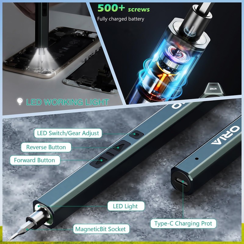 ORIA Electric Screwdriver Set, 33 in 1 Precision Screwdriver Set,