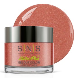 SNS Nail Dip Powder, Gelous Color Dipping Powder - Sandstone Courtyard (Orange, Shimmer) - Long-Lasting Dip Nail Color Lasts 14 Days - Low-Odor & No UV Lamp Required - 1oz
