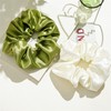 Large Silk Satin Scrunchie For Hair，4Pcs Silk Oversized Extra Scrunchie