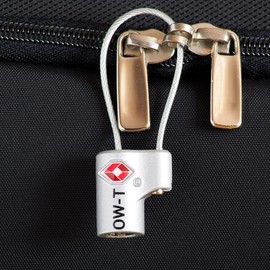 OW-Travel Cable Lock with Key (Set of 2) Suitcase Lock Padlock Luggage Lock Security Lock Key Lock TSA Lock Cable USA Lock for Travel Suitcase Locker Backpack (Silver)