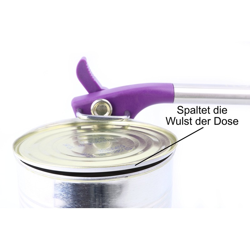 NOVA Multican Sicherheits- Dosenöffner Keine scharfen Kanten Edelstahl (lila)