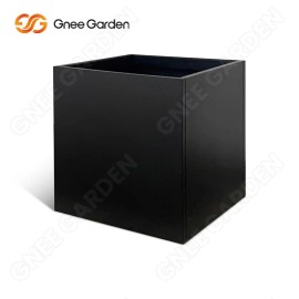 Large Steel Metal Planters for Outdoor Plants Galvanized Metal Plantercolor: Black, Size: 450