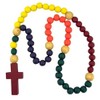 Large Multi Color Wood Prayer Bead 21" Kiddie Rosary Religious