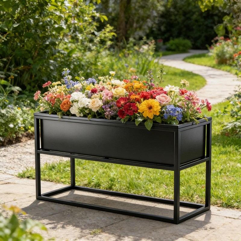 Small Raised Garden Bed with Legs Large Planters 2.45×1.35×0.66ft