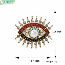 Lucky Charm Evil Eye Brooch Pin Women Freshwater Pearl and Rhinestone Crystal Vintage Lapel Pin for Wedding Party Necklace Dual Purpose Brooch Ladies Accessories Shawl Scarf Buckle Sweater Cardigan