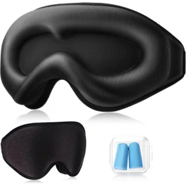 Schlafmaske aus Eisseide, 3D, schwarz, Schlafmaske für die Augen, lichtblockierend, Geschenk für Männer und Frauen, druckfreie Augenmaske für Nickerchen, Meditation