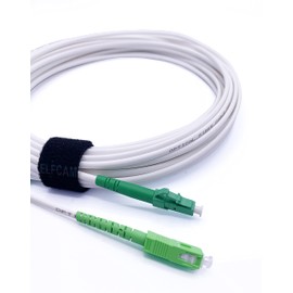 Elfcam® - Fiber Optic Cable LC/APC to SC/APC Simple Singlemode OS2 9/125μm LSZH, White (50M)