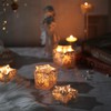 Letine 10pcs Frosted Silver Ribbed Star Candle Cups - Assorted