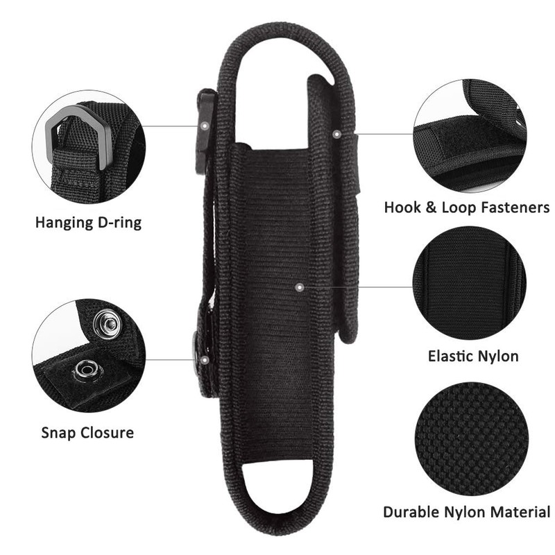 2-Pack Flashlight Battery Pouch Holster Holder for 6.5"-8" Flash Light