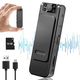 Cámara Corporal 1080P con WiFi, 16GB Vídeo Tipo Grabadora de Vídeo Pluma