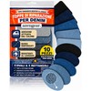 Toppe Jeans Termoadesive, 10 Pezzi, Toni Blu e Nero, Denim