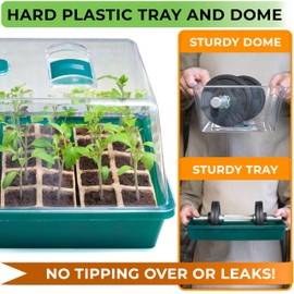 CARPATHEN Seed Starter Tray - Long Lasting Seed Starting Tray with Humidity Dome and 80 Peat Pots for Seedlings - Plant Germination Trays Plant Starter Kit and Base Mini Greenhouse Germination Kit